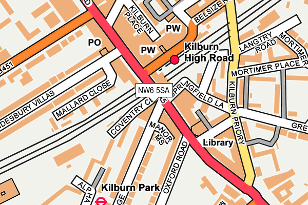 NW6 5SA map - OS OpenMap – Local (Ordnance Survey)