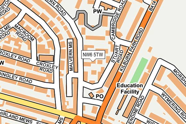 NW6 5TW map - OS OpenMap – Local (Ordnance Survey)