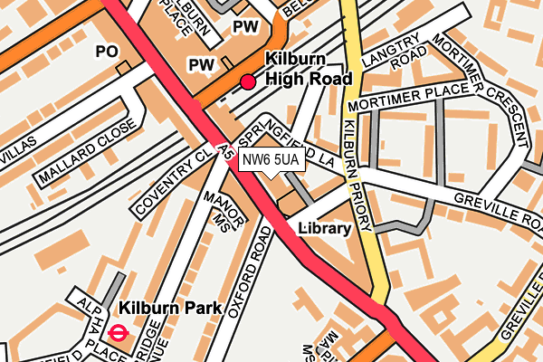 NW6 5UA map - OS OpenMap – Local (Ordnance Survey)