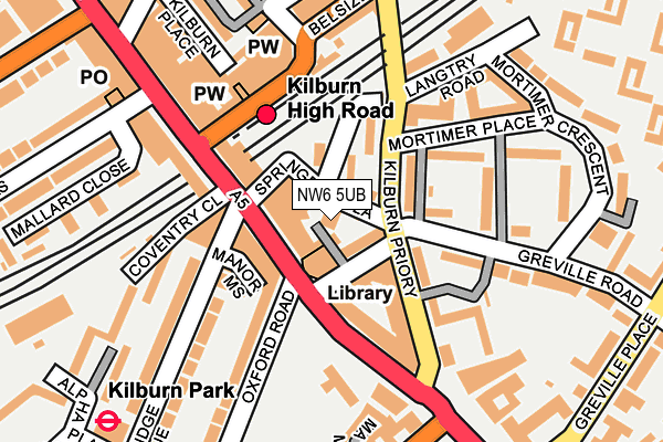 NW6 5UB map - OS OpenMap – Local (Ordnance Survey)
