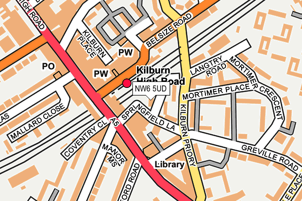 NW6 5UD map - OS OpenMap – Local (Ordnance Survey)