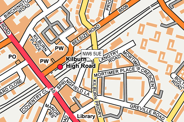NW6 5UE map - OS OpenMap – Local (Ordnance Survey)