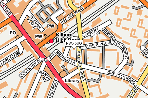 NW6 5UG map - OS OpenMap – Local (Ordnance Survey)
