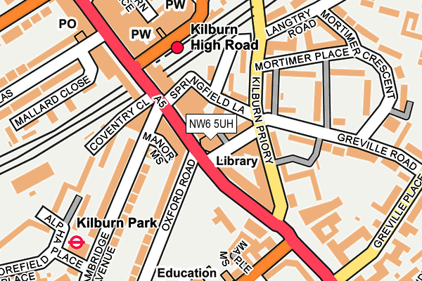 NW6 5UH map - OS OpenMap – Local (Ordnance Survey)