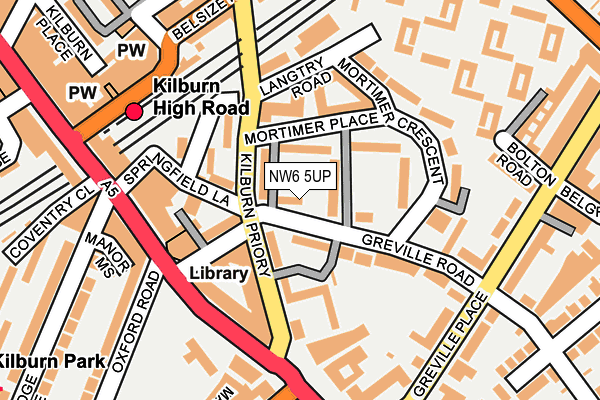 NW6 5UP map - OS OpenMap – Local (Ordnance Survey)
