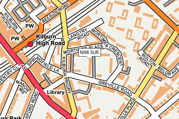 NW6 5UR map - OS OpenMap – Local (Ordnance Survey)