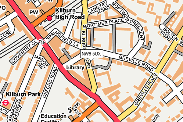 NW6 5UX map - OS OpenMap – Local (Ordnance Survey)
