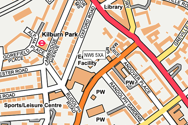 NW6 5XA map - OS OpenMap – Local (Ordnance Survey)