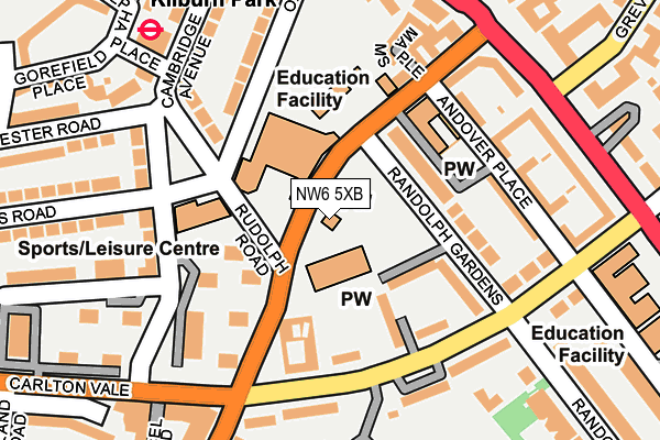 NW6 5XB map - OS OpenMap – Local (Ordnance Survey)
