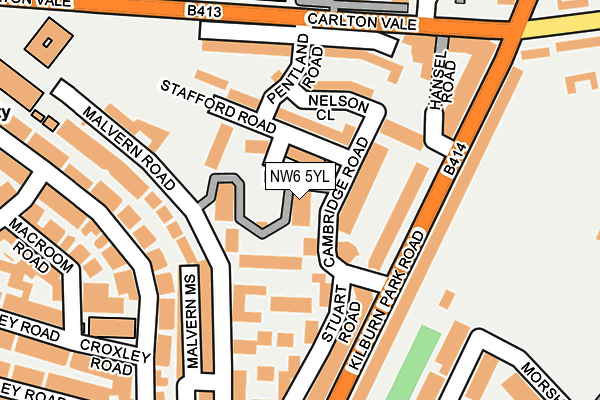 NW6 5YL map - OS OpenMap – Local (Ordnance Survey)