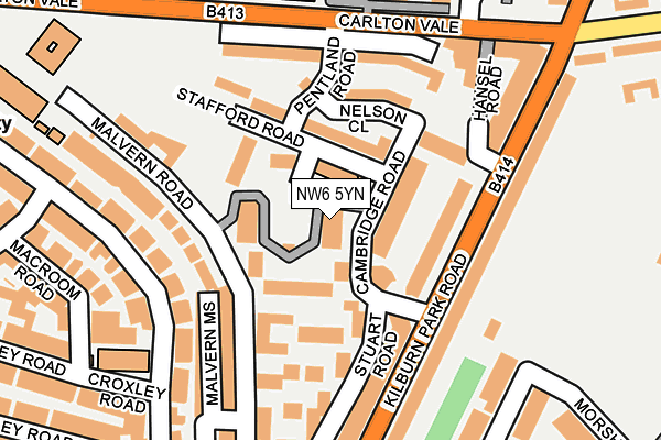 NW6 5YN map - OS OpenMap – Local (Ordnance Survey)