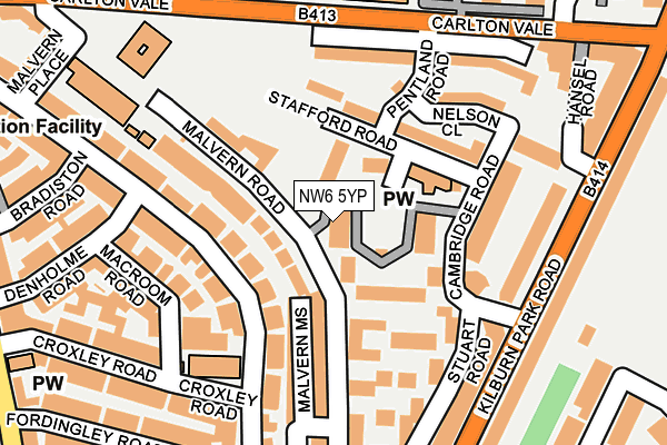 NW6 5YP map - OS OpenMap – Local (Ordnance Survey)