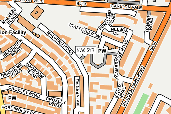 NW6 5YR map - OS OpenMap – Local (Ordnance Survey)