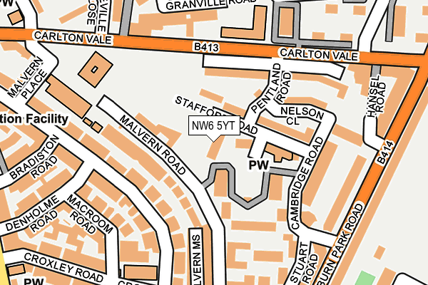 NW6 5YT map - OS OpenMap – Local (Ordnance Survey)