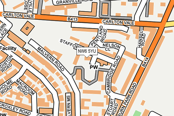 NW6 5YU map - OS OpenMap – Local (Ordnance Survey)