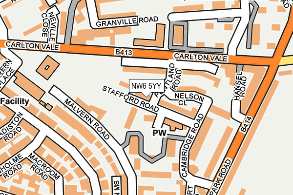 NW6 5YY map - OS OpenMap – Local (Ordnance Survey)