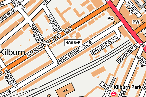 Map of KILBURN KICKS LIMITED at local scale
