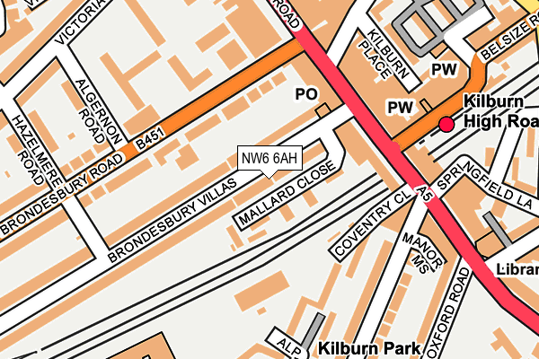 NW6 6AH map - OS OpenMap – Local (Ordnance Survey)