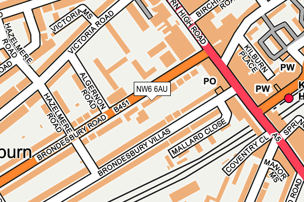 NW6 6AU map - OS OpenMap – Local (Ordnance Survey)