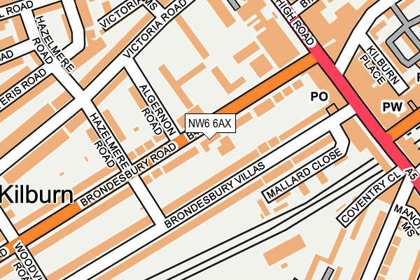 NW6 6AX map - OS OpenMap – Local (Ordnance Survey)