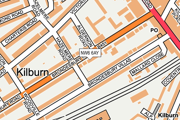 NW6 6AY map - OS OpenMap – Local (Ordnance Survey)