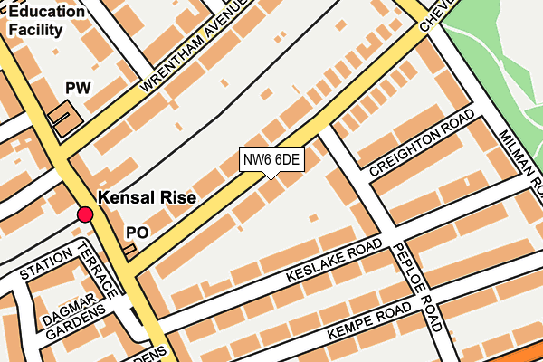 NW6 6DE map - OS OpenMap – Local (Ordnance Survey)