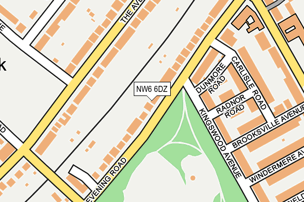 NW6 6DZ map - OS OpenMap – Local (Ordnance Survey)