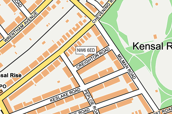 NW6 6ED map - OS OpenMap – Local (Ordnance Survey)