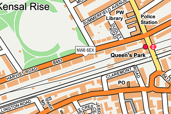 NW6 6EX map - OS OpenMap – Local (Ordnance Survey)