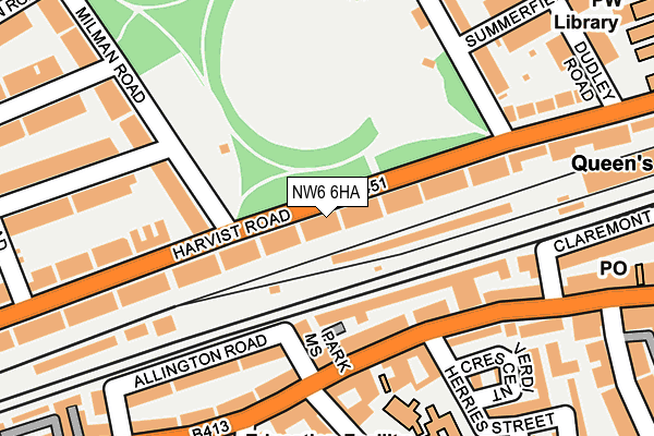 NW6 6HA map - OS OpenMap – Local (Ordnance Survey)