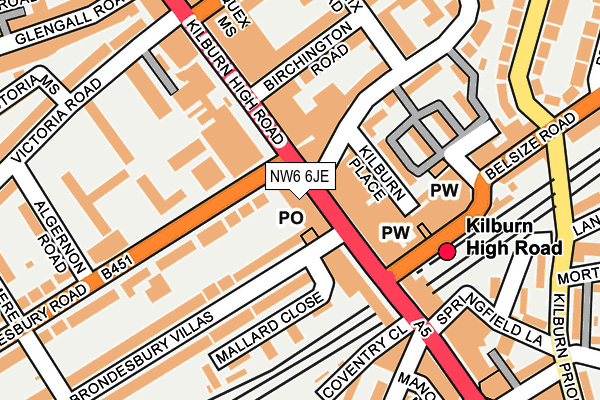 NW6 6JE map - OS OpenMap – Local (Ordnance Survey)