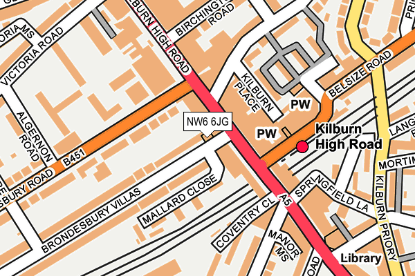 NW6 6JG map - OS OpenMap – Local (Ordnance Survey)