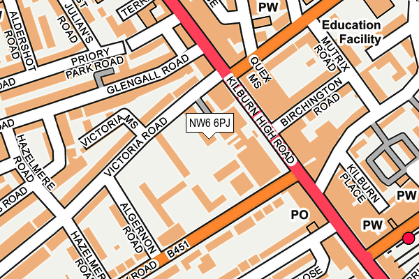 NW6 6PJ map - OS OpenMap – Local (Ordnance Survey)