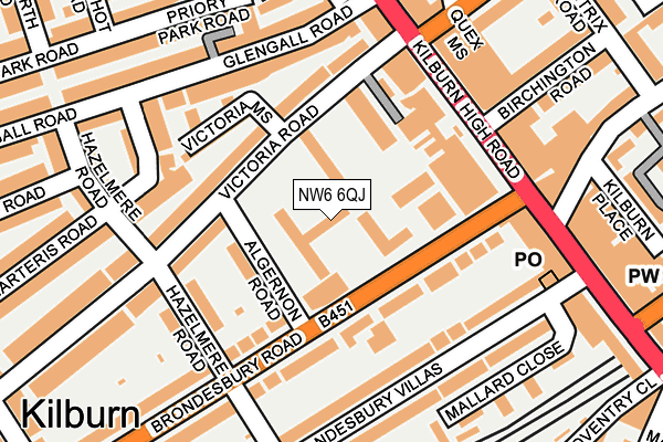 NW6 6QJ map - OS OpenMap – Local (Ordnance Survey)