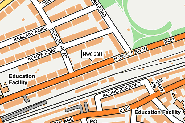 NW6 6SH map - OS OpenMap – Local (Ordnance Survey)