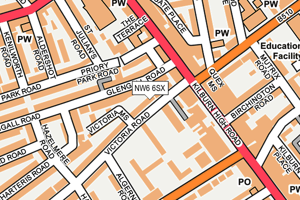 NW6 6SX map - OS OpenMap – Local (Ordnance Survey)