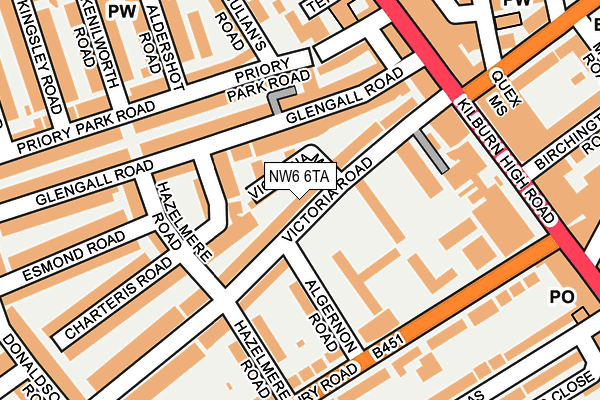 NW6 6TA map - OS OpenMap – Local (Ordnance Survey)