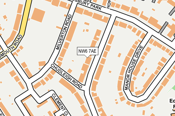 NW6 7AE map - OS OpenMap – Local (Ordnance Survey)