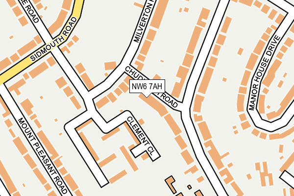 NW6 7AH map - OS OpenMap – Local (Ordnance Survey)