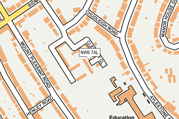 NW6 7AL map - OS OpenMap – Local (Ordnance Survey)