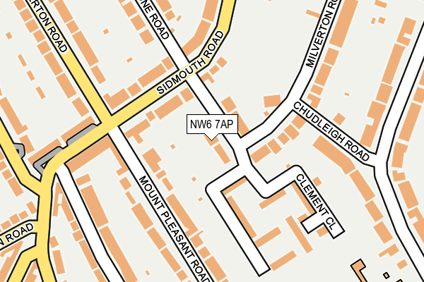 NW6 7AP map - OS OpenMap – Local (Ordnance Survey)