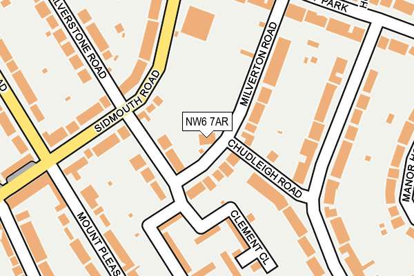 NW6 7AR map - OS OpenMap – Local (Ordnance Survey)