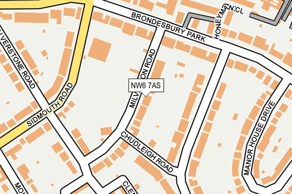NW6 7AS map - OS OpenMap – Local (Ordnance Survey)