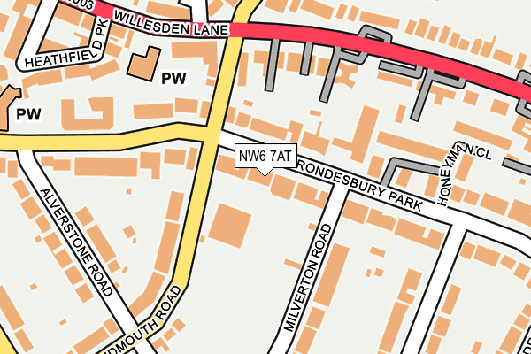 NW6 7AT map - OS OpenMap – Local (Ordnance Survey)