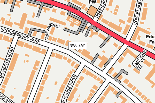 NW6 7AY map - OS OpenMap – Local (Ordnance Survey)
