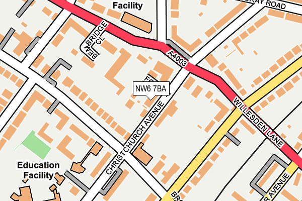 NW6 7BA map - OS OpenMap – Local (Ordnance Survey)
