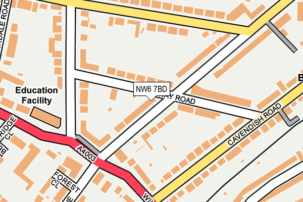 NW6 7BD map - OS OpenMap – Local (Ordnance Survey)