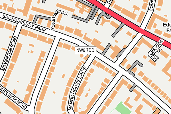 NW6 7DD map - OS OpenMap – Local (Ordnance Survey)