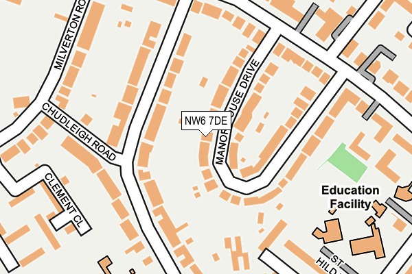 NW6 7DE map - OS OpenMap – Local (Ordnance Survey)