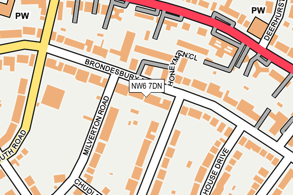 NW6 7DN map - OS OpenMap – Local (Ordnance Survey)